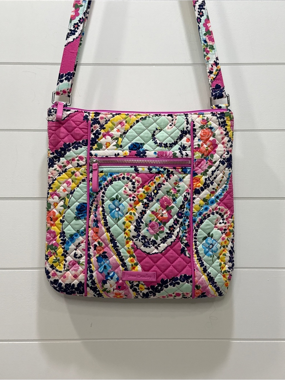 Vera Bradley Hot Pink Quilted Floral Paisley Crossbody
